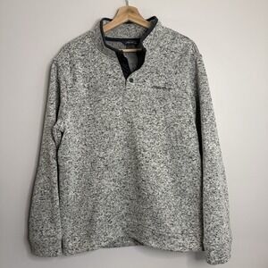 Eddie Bauer Men's Size L Snap‎ Pullover Radiator Fleece Jacket Heather Gray